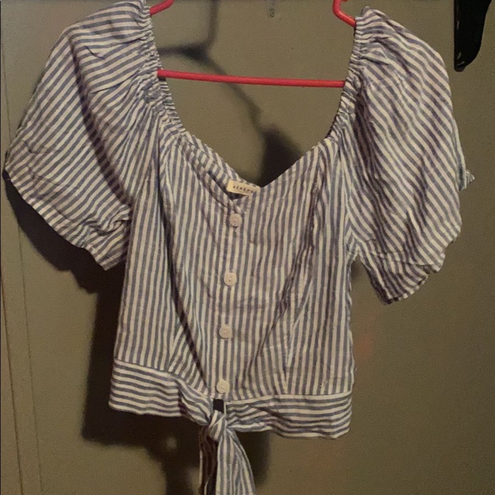 strapless tie front crop top